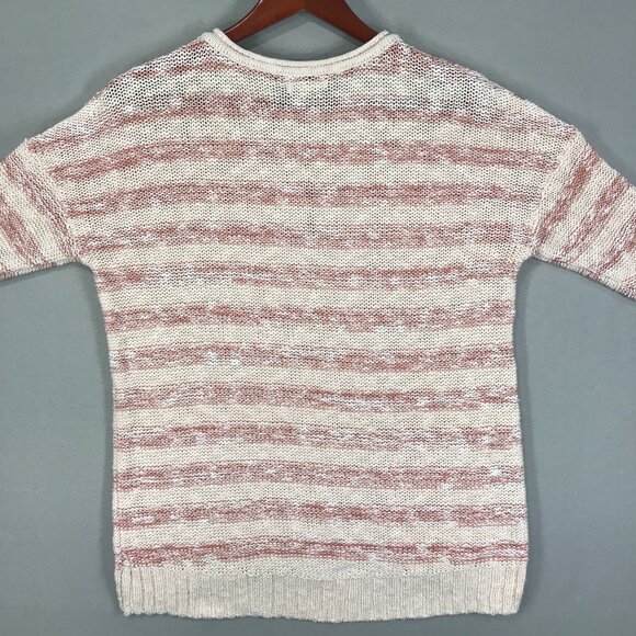 Maurices Sweater Women's Medium Red Striped Knit Pullover Button Long Sleeve - Picture 10 of 13